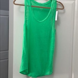 Green J crew linen tank NWT. Medium